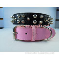 Pet Supplies Spikes and Mushroom Rivets Decorated Leather Dog Collar
